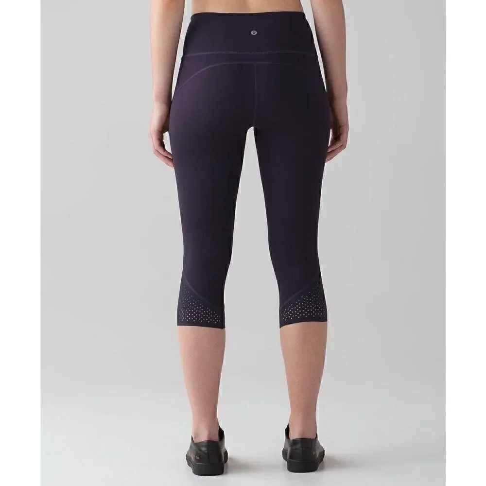 Lululemon Black Grape Purple Anew Crop Luxtreme Legging Size 4 EUC